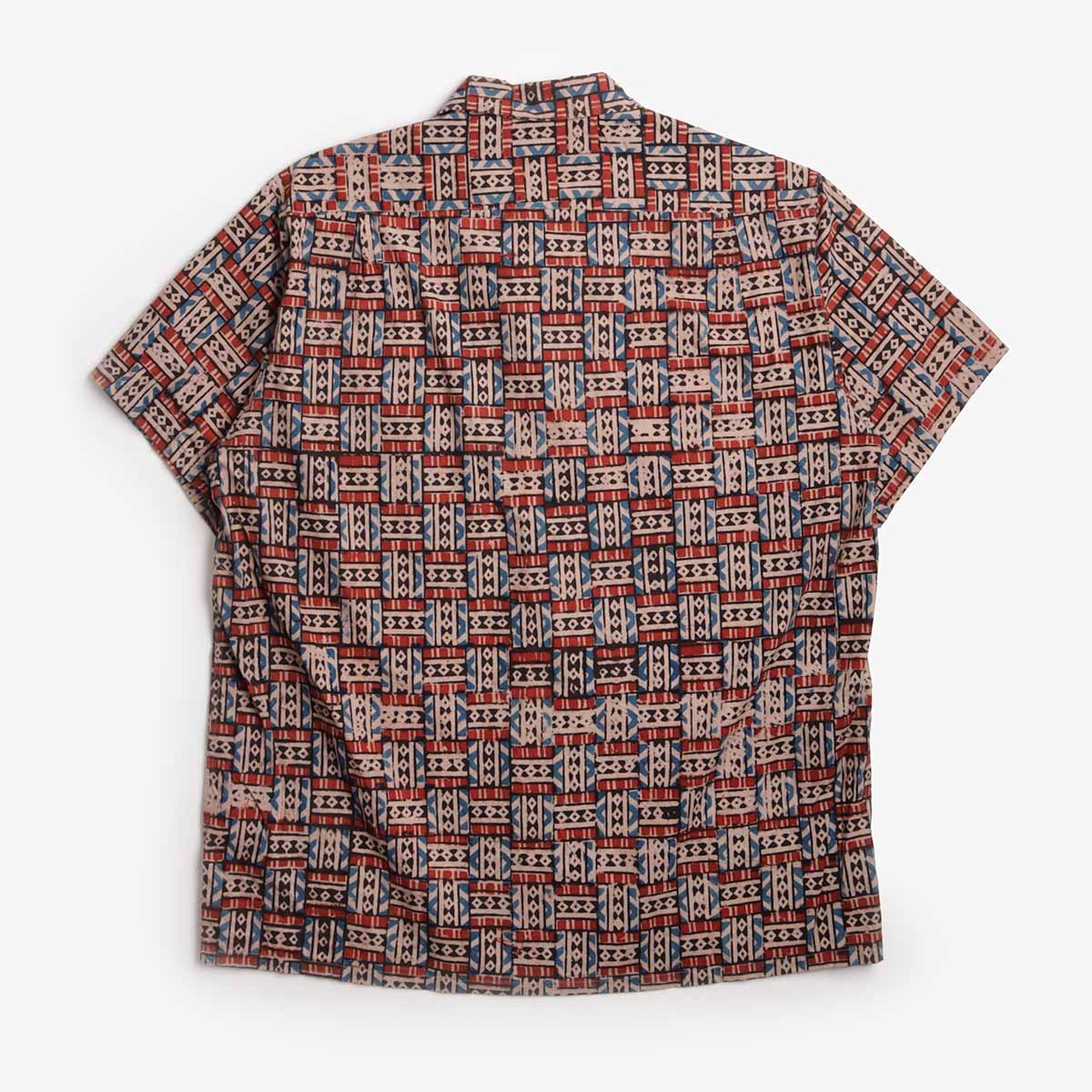 Beams Plus Open Collar Block Print Shirt