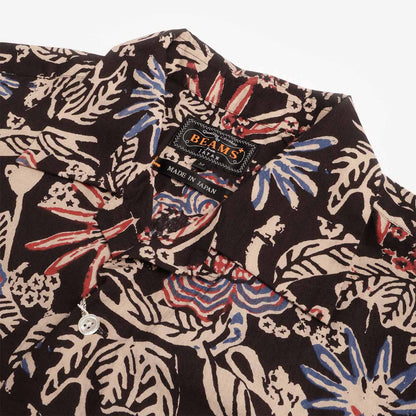 Beams Plus Open Collar Block Print Shirt