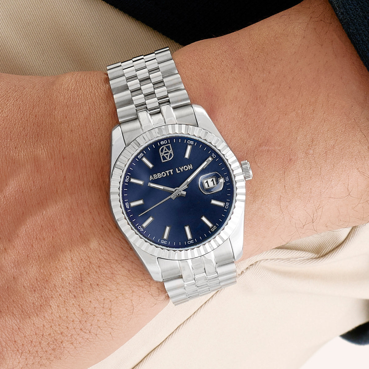 Belgravia 41 Blue Men's Watch (Silver)