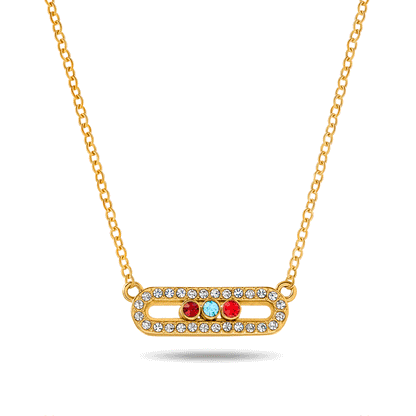 Birthstone Kinetic Pavé Necklace (Gold)