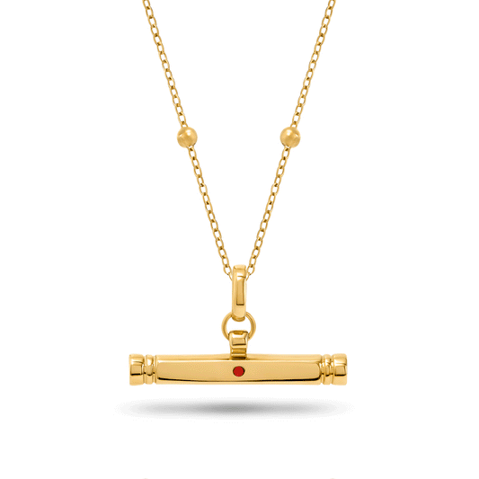 Confetti Birthstone T-bar Necklace (Gold)