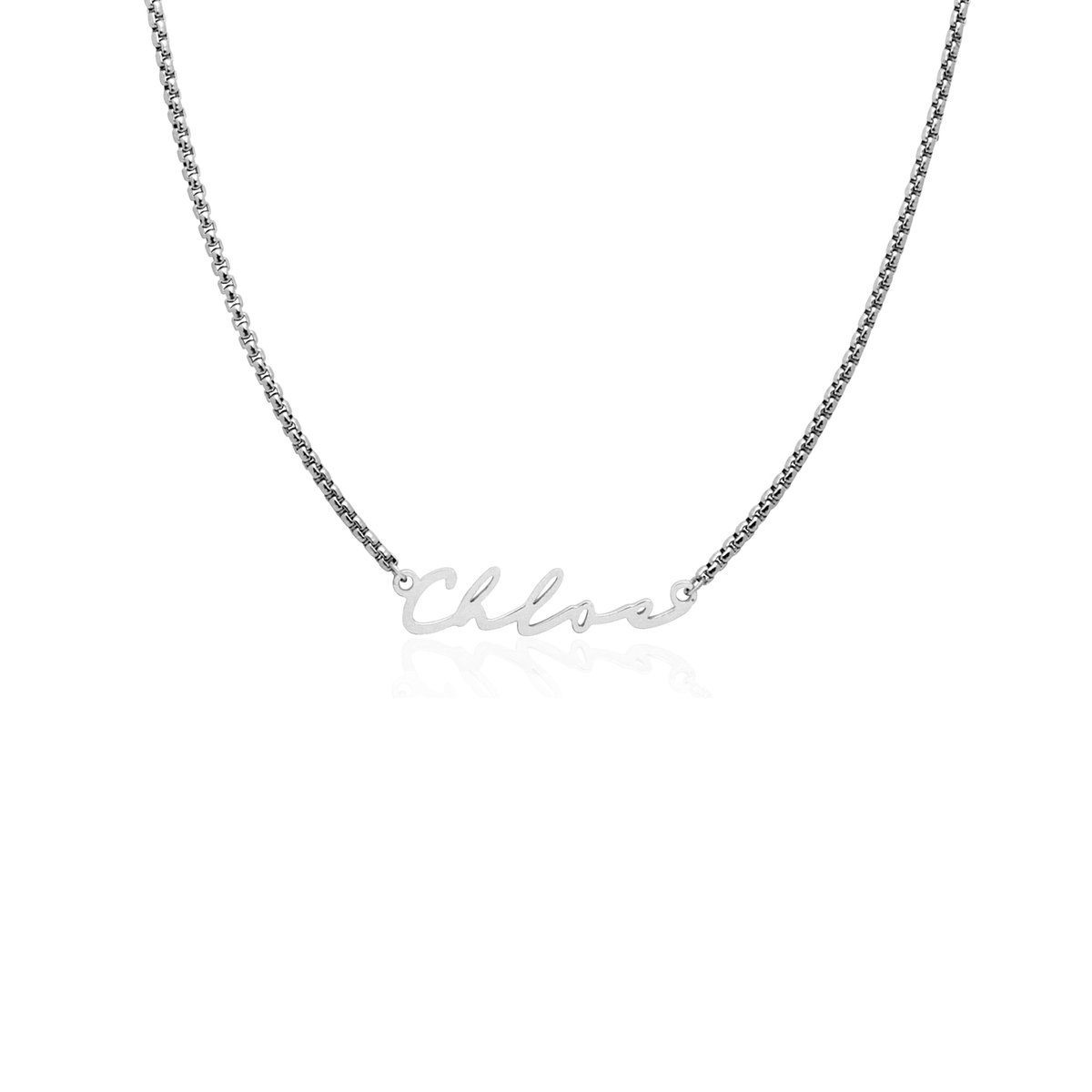 Matching 'Mini & Me' Signature Name Necklace Set (Silver)