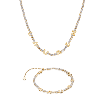 Custom Tennis Name Set (Gold)