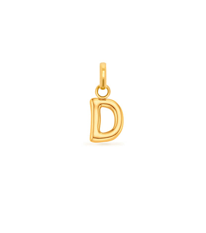 Mini Molten Initial Pendant (Gold)