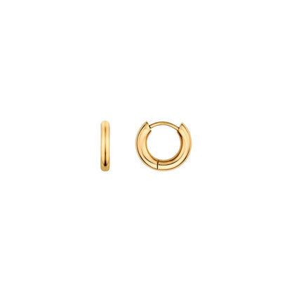 Mini Chunky Huggie Hoop Earrings (Gold)