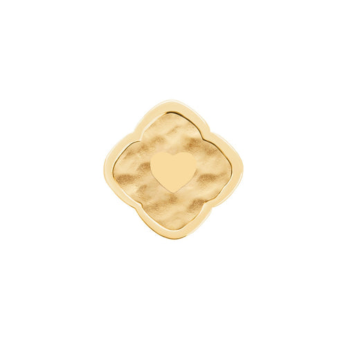 Rosette Molten Clover Charms (Gold) - Heart
