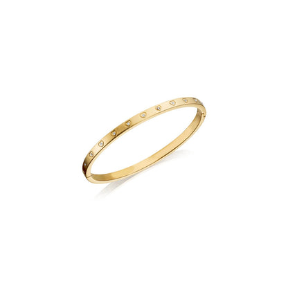 Crystal Heart Bangle (Gold)