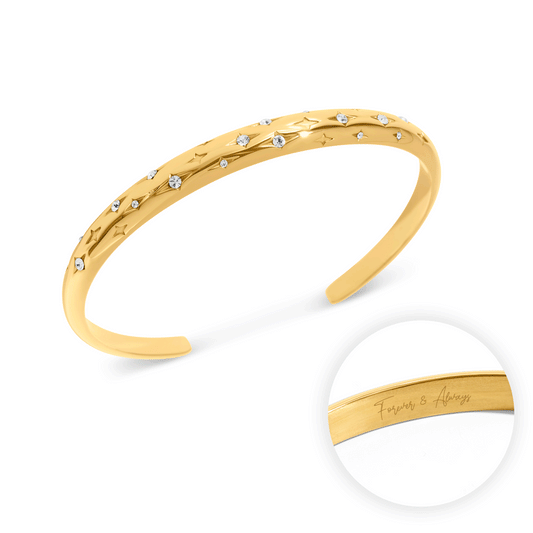 Custom Moon and Back Bangle (Gold)