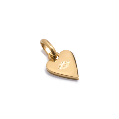 Custom Stamped Heart Pendant Necklace (Gold)