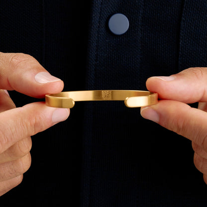 Custom Fingerprint Memento Cuff Bangle (Gold)