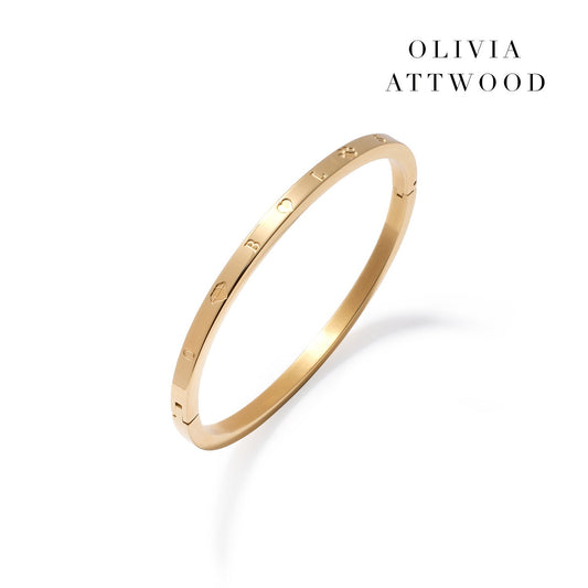 Custom Stamped Bangle (Gold)
