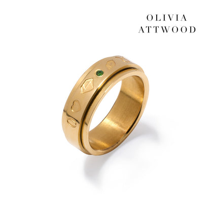 Custom Stamped Fidget Ring (Gold)