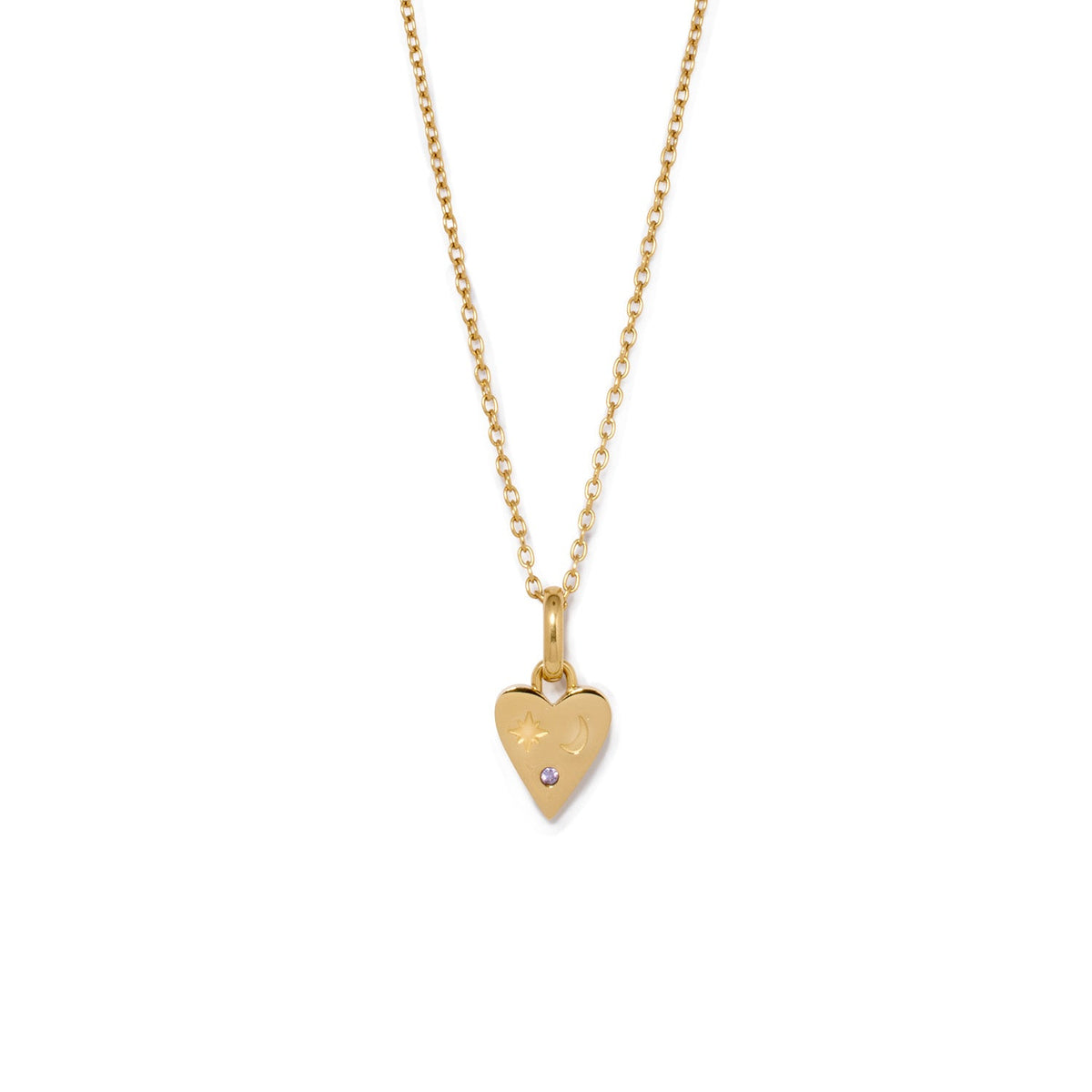 Custom Stamped Heart Pendant Necklace (Gold)