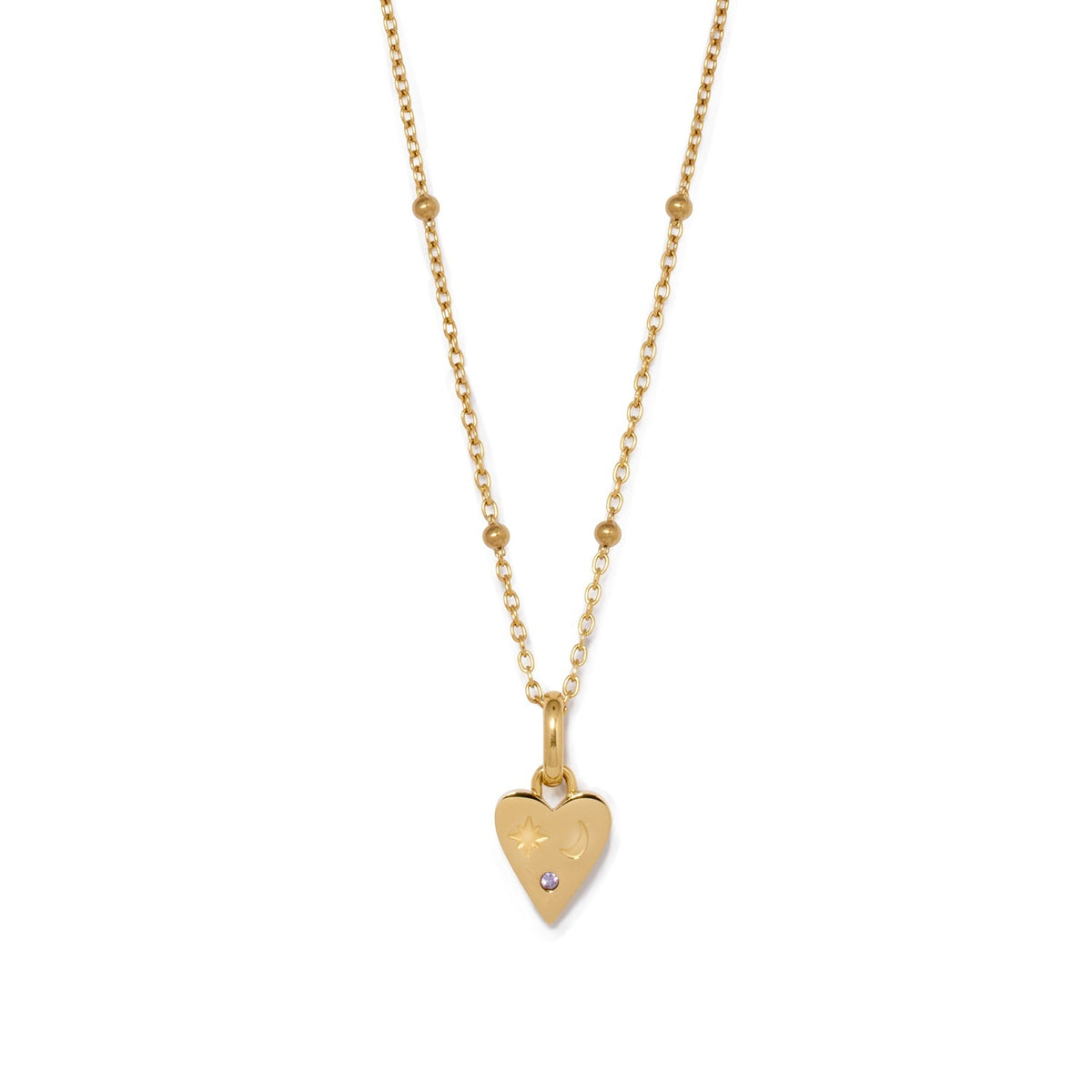 Custom Stamped Heart Pendant Necklace (Gold)