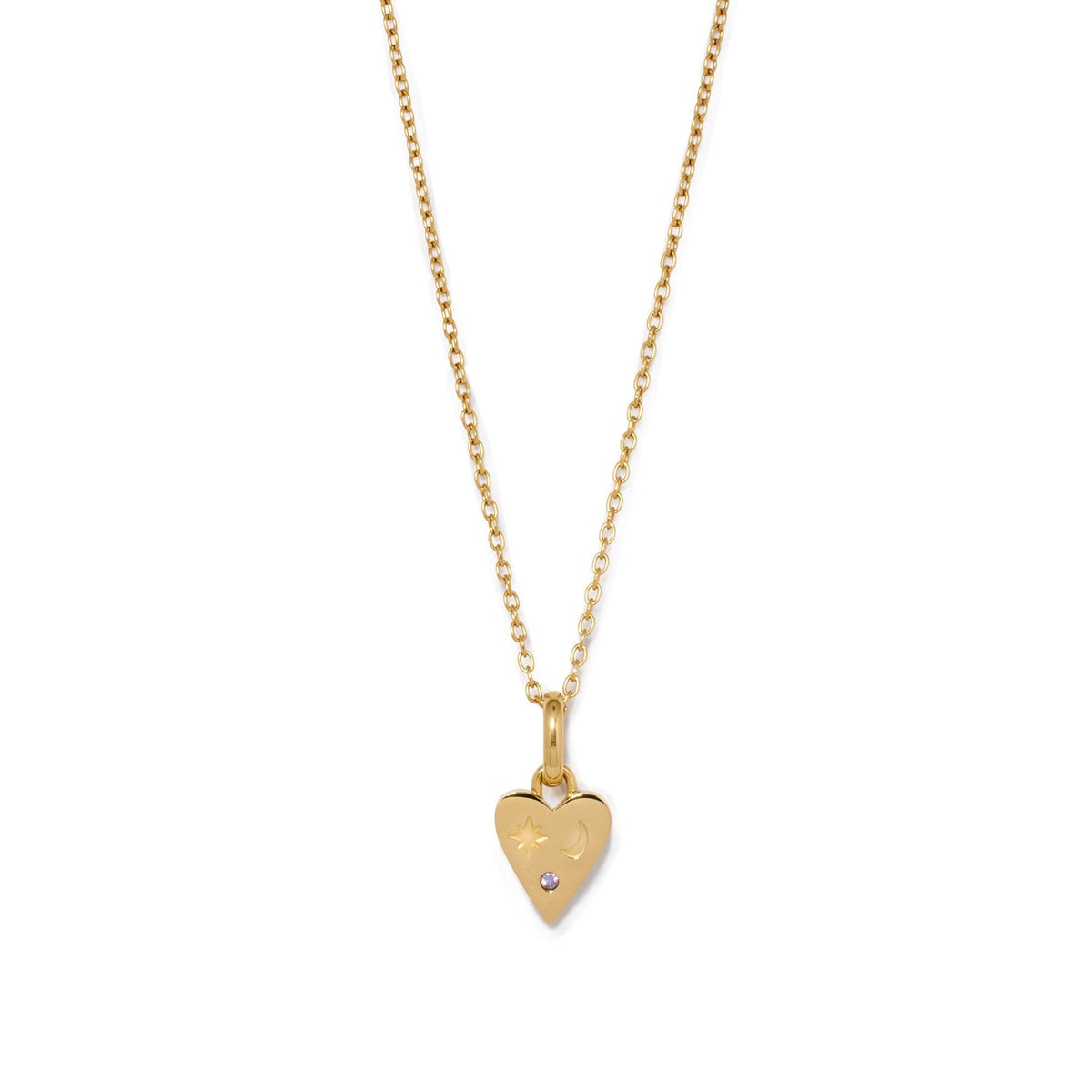 Custom Stamped Heart Pendant Necklace (Gold)