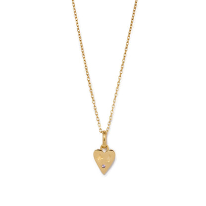 Custom Stamped Heart Pendant Necklace (Gold)