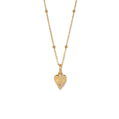 Custom Stamped Heart Pendant Necklace (Gold)