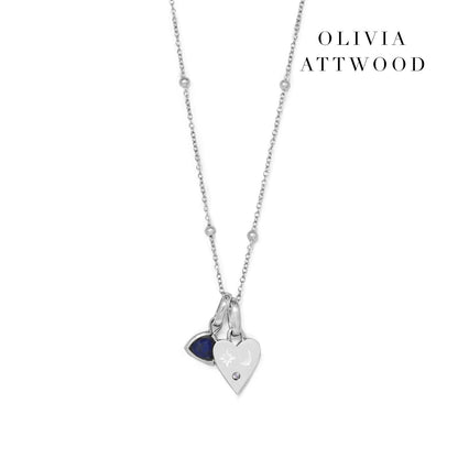 Custom Stamped Heart Pendant Necklace (Silver)