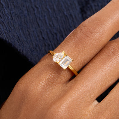 Custom Toi Et Moi Birthstone Legacy Ring (Gold)
