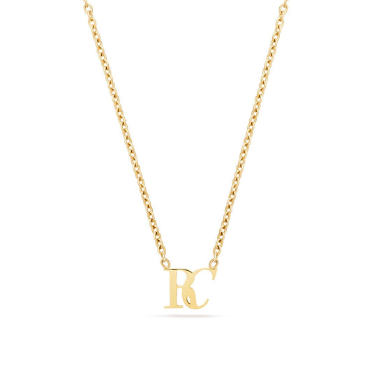 Mini Double Initial Necklace (Gold)