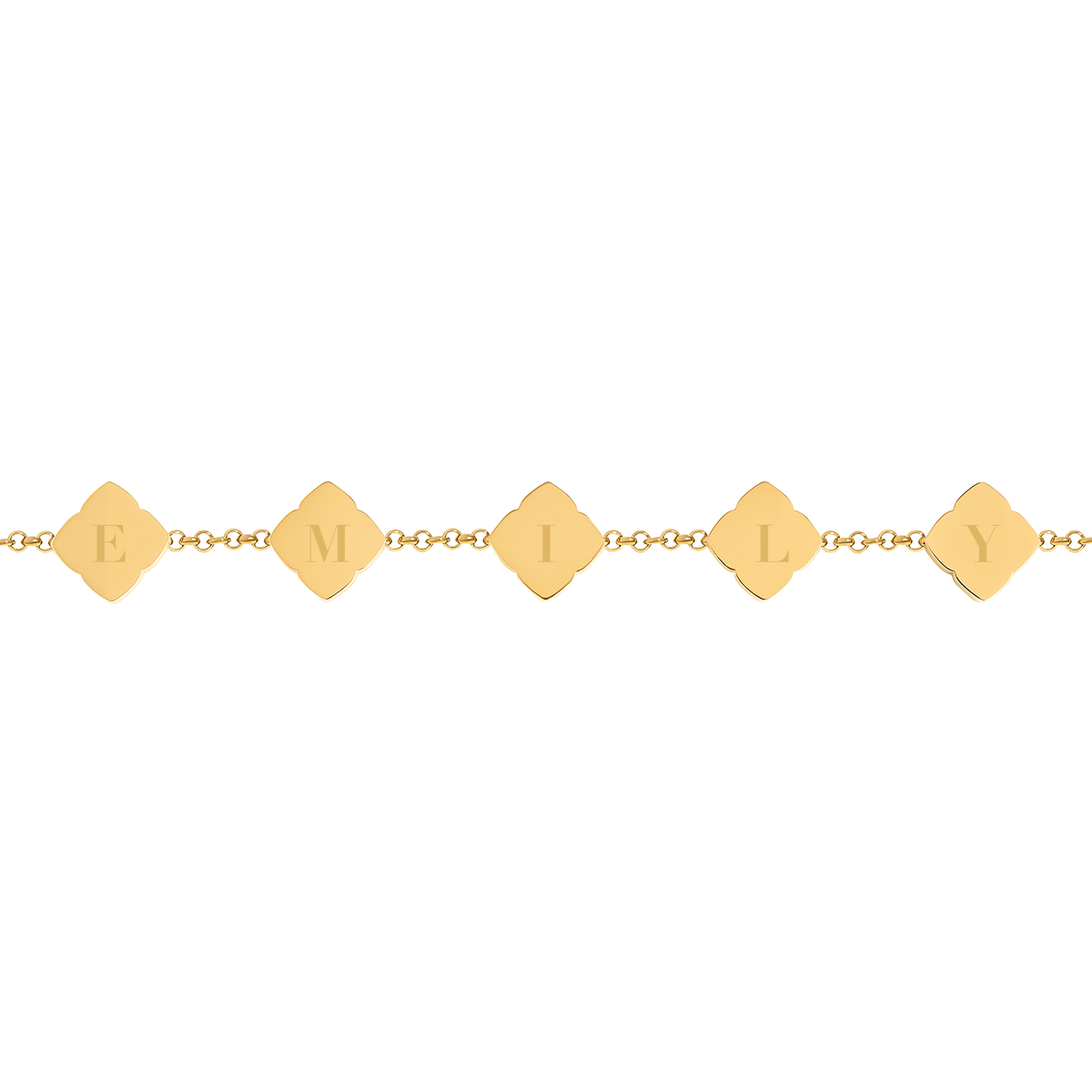 Blue Lace Agate Clover Bracelet (Gold) - TEST