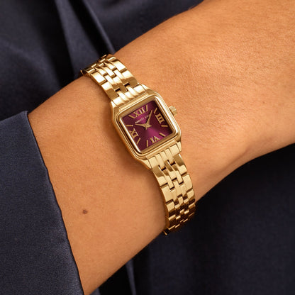 Essence 19mm Burgundy Watch (Gold)