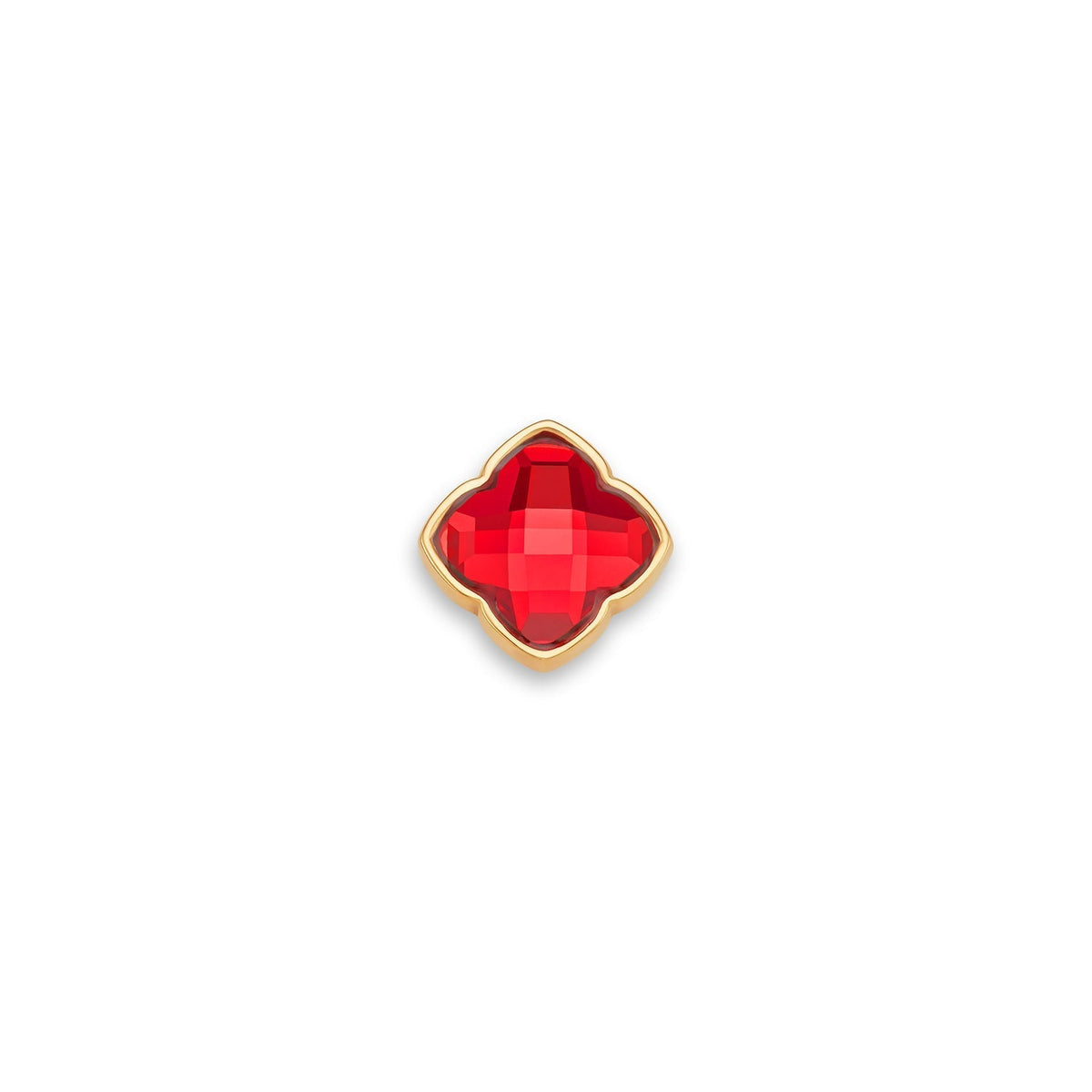 Faceted Birthstone Clover Pendant (Gold)
