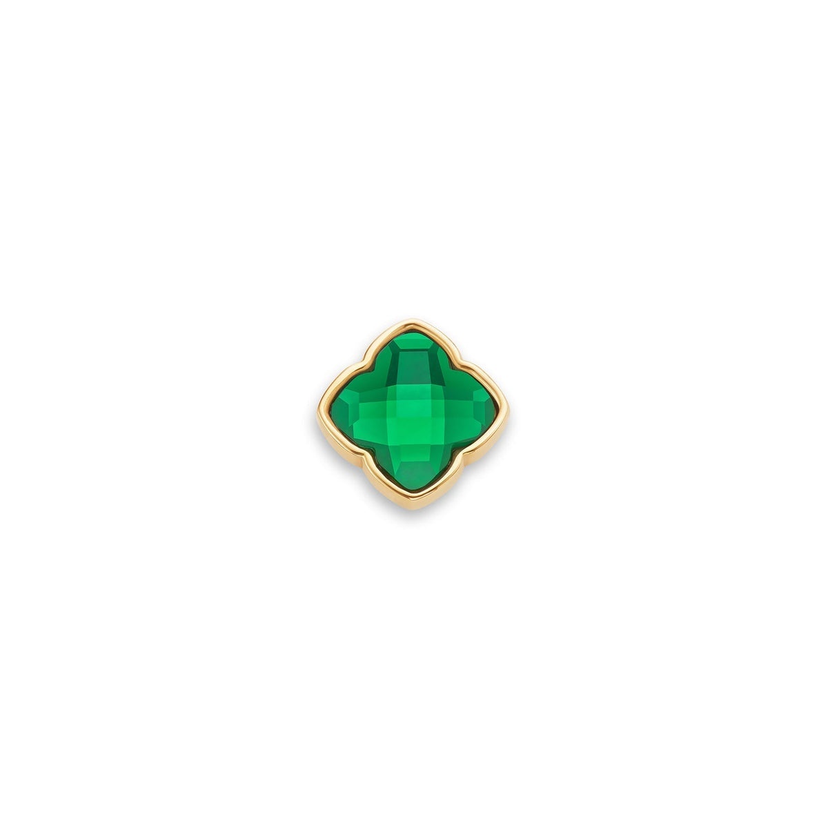 Faceted Birthstone Clover Pendant (Gold)