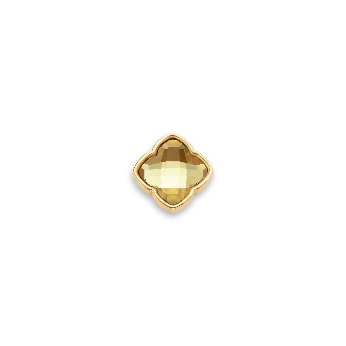 Faceted Birthstone Clover Pendant (Gold)