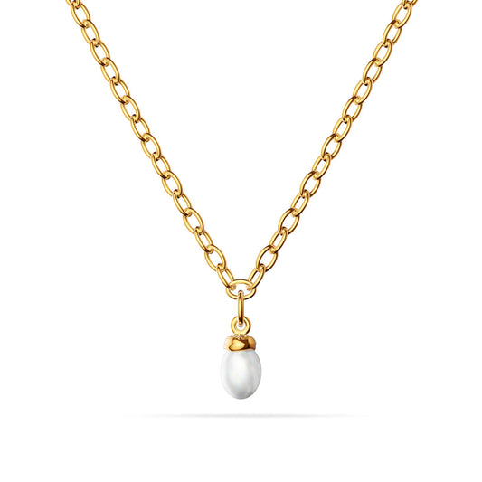 Fine Organic Pearl Necklace (Gold)