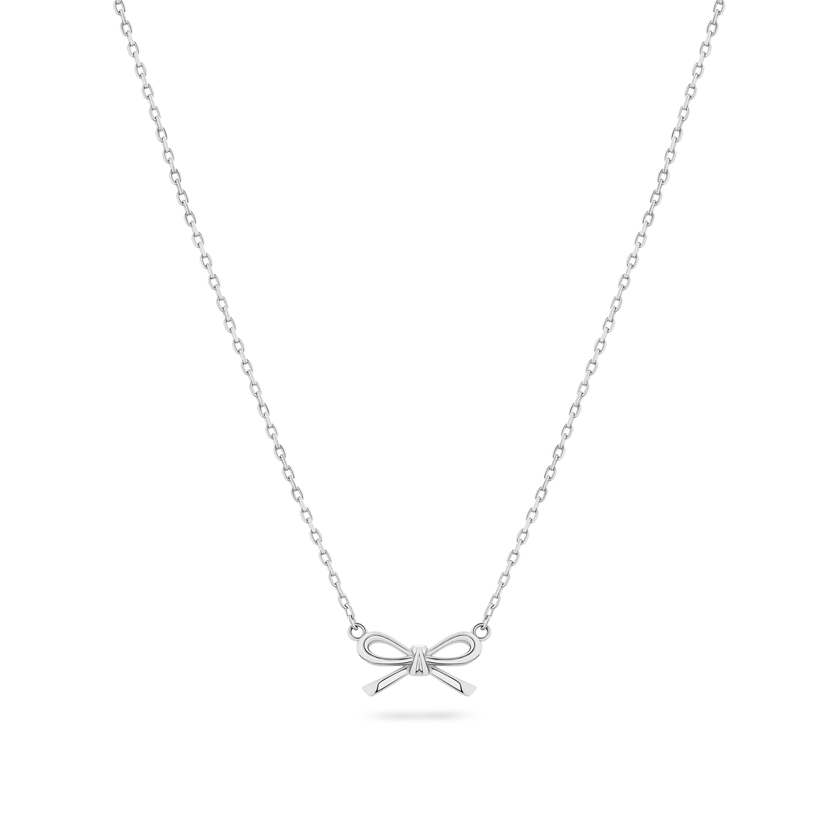 Fine Bow Necklace (Silver)