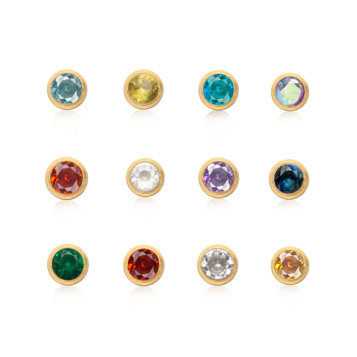 Birthstone Huggie Hoops (Gold)