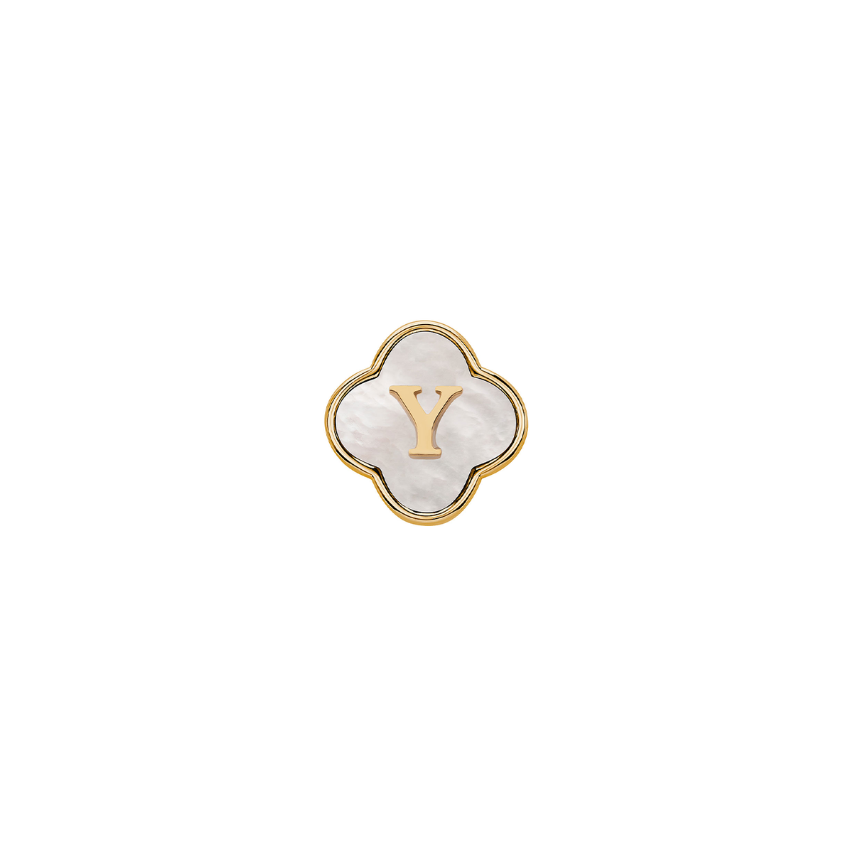 Pearl Clover Charms (Gold) - Initials