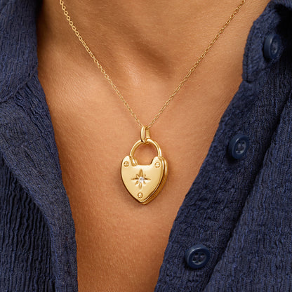 Photo Love Locket Necklace (Gold)