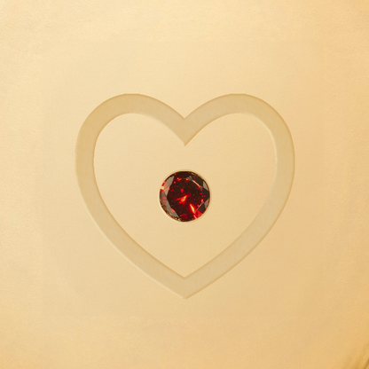 Stamped - Crystal Heart Birthstone