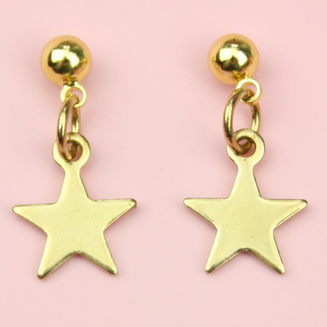 Star Drop Earrings (Gold Plated)