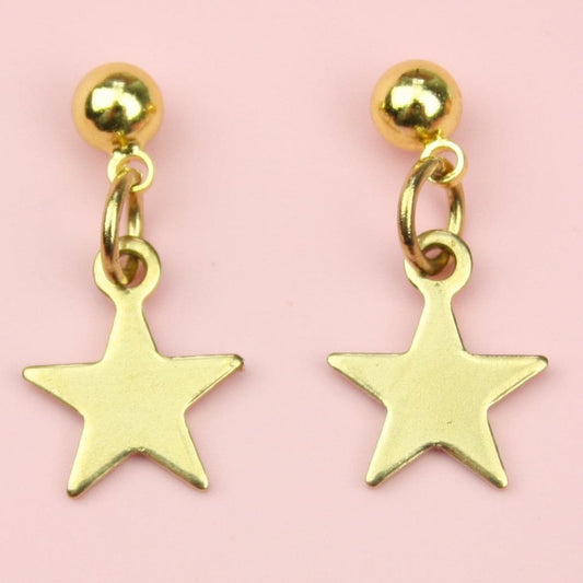 Star Drop Earrings (Gold Plated)