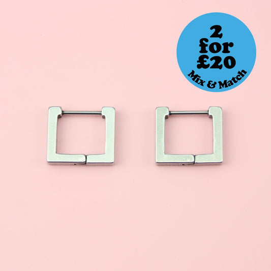 Square Huggie Earrings