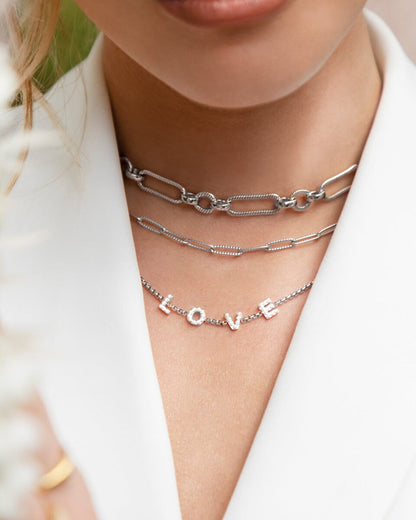 Pearl Custom Name Necklace (Silver)