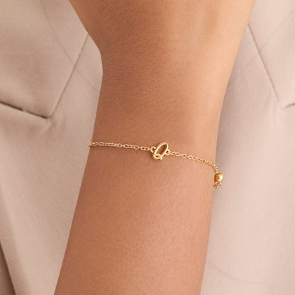 Made Mine Script Letter Bracelet (Gold)