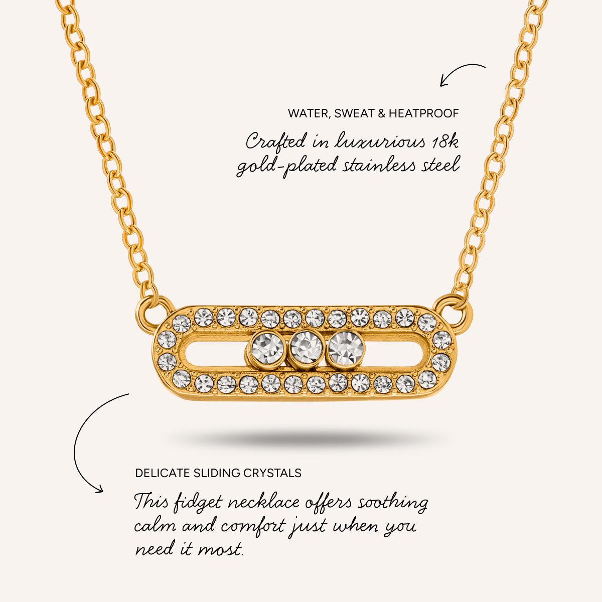 Pavé Kinetic Necklace (Gold)