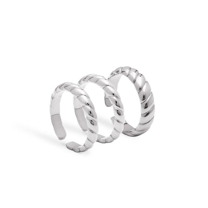 Rope Ring Stack (Silver)