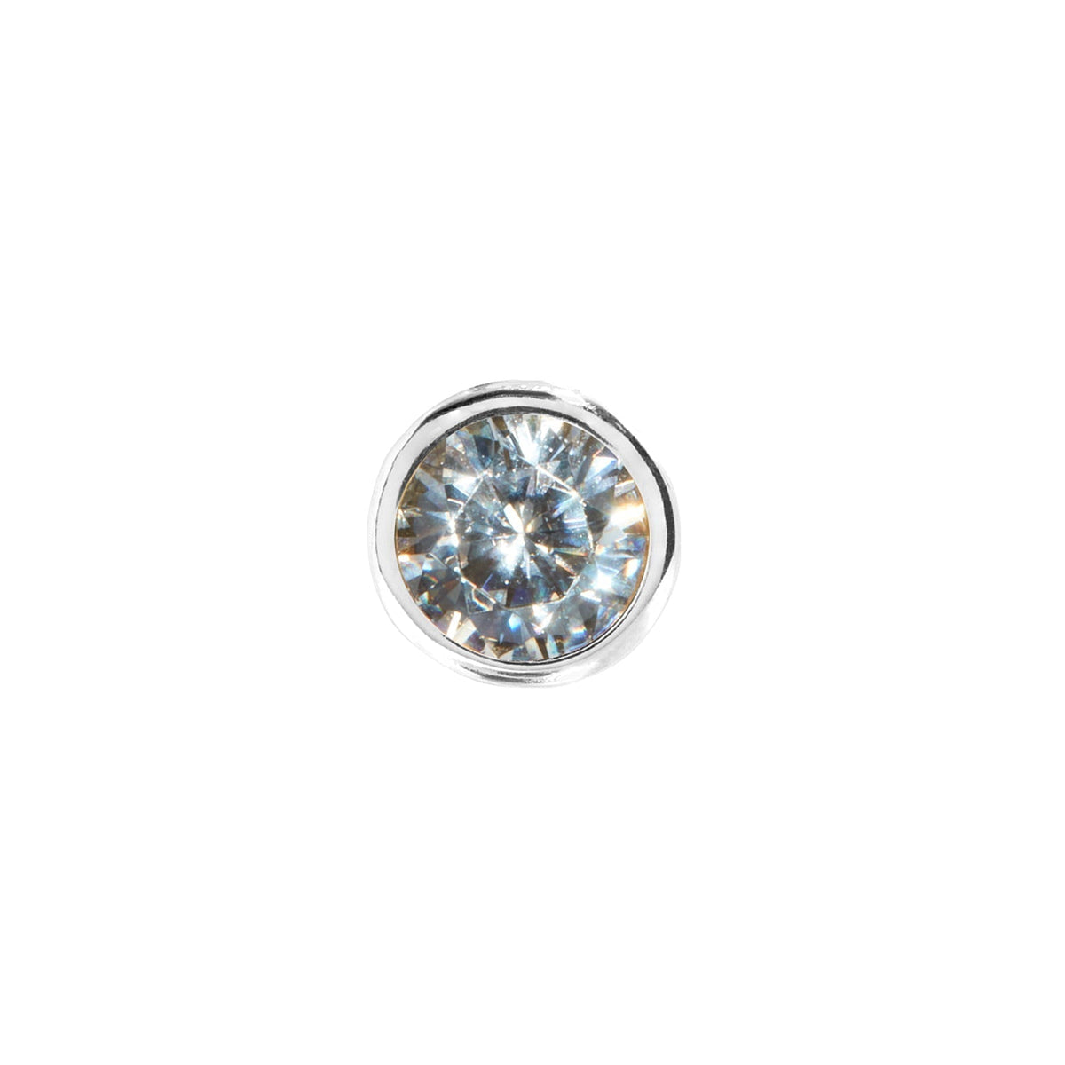 Birthstone Huggie Charm (Silver)