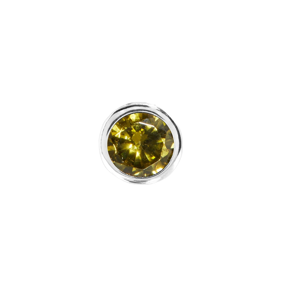 Birthstone Huggie Charm (Silver)