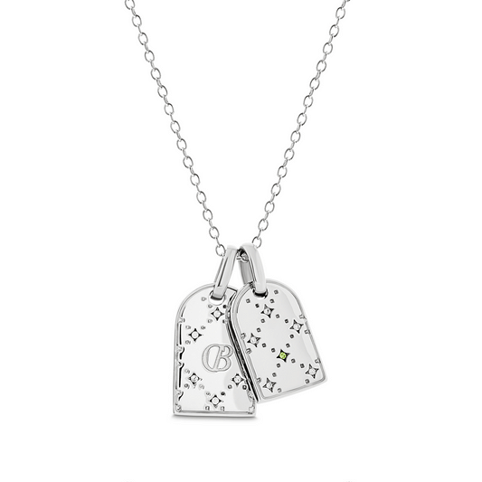 Double Monogram Necklace (Silver)