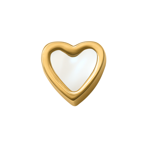 Pearl Heart Necklace Charm (Gold)