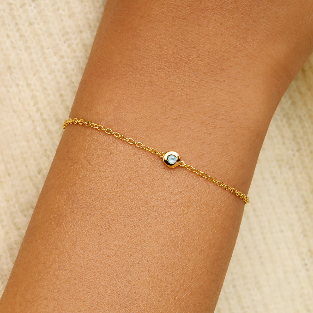 Fine Molten Birthstone Bracelet (Gold)