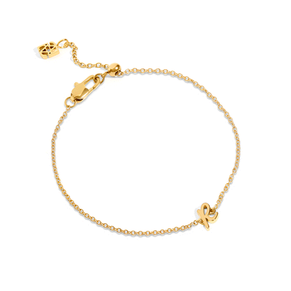 Made Mine Script Letter Bracelet (Gold)