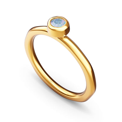 Fine Molten Organic Birthstone Ring (Gold)