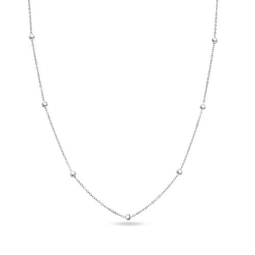 Layering Mini Me Sphere Chain Necklace (Silver)